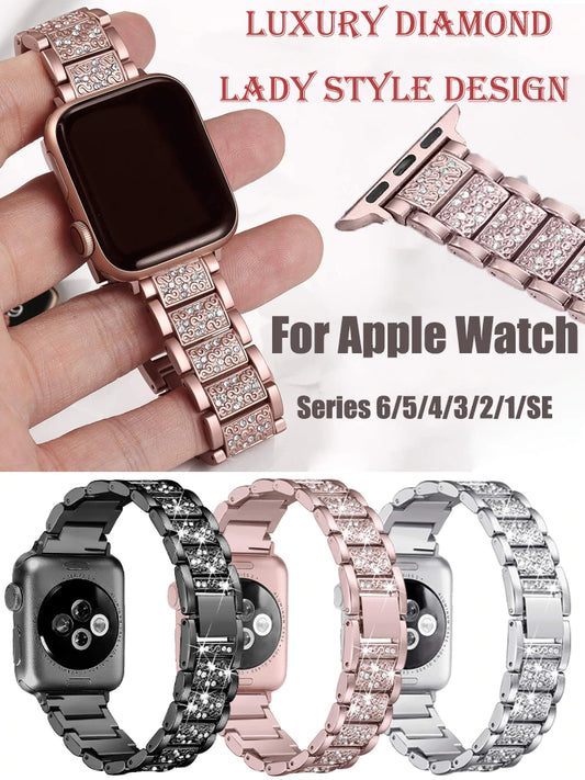 Wide Ladies Fancy Stainless Steel Watch Band